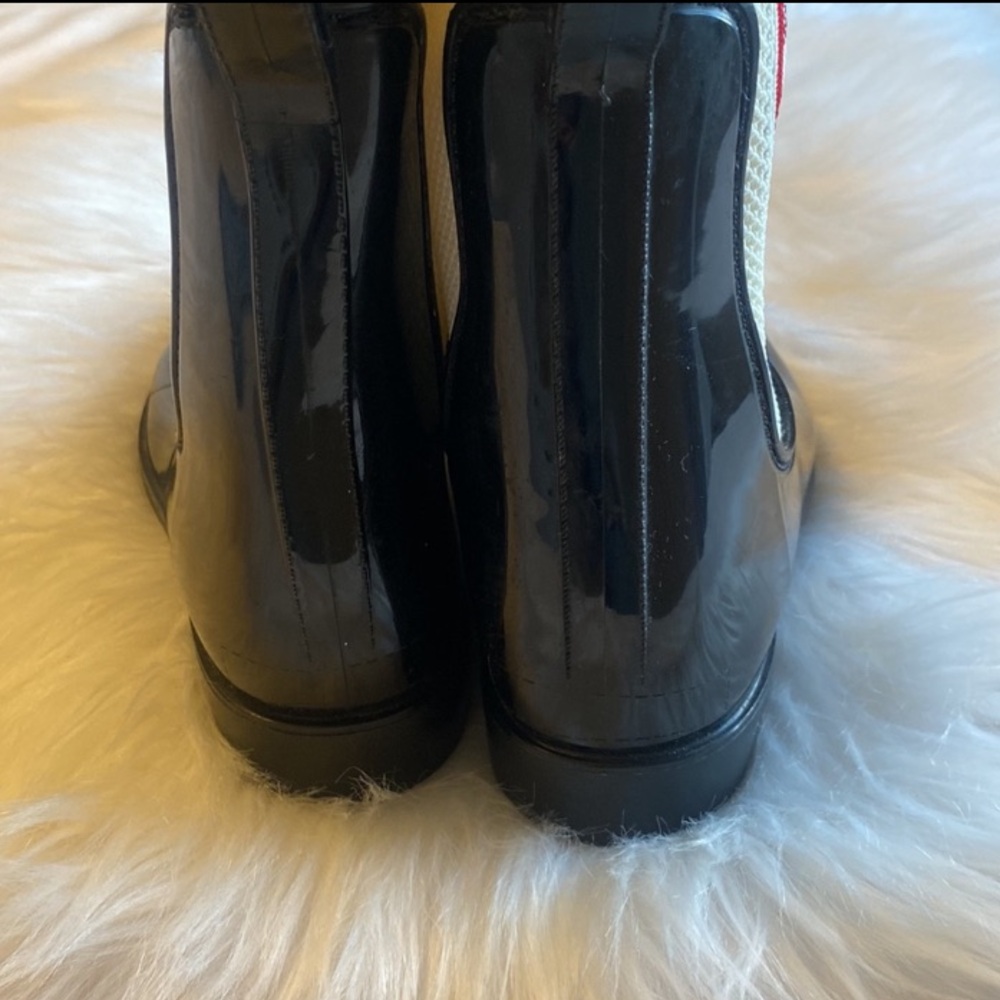 Nautica Black Gloss Rain Booties Size 6 NWOT - Picture 7 of 7